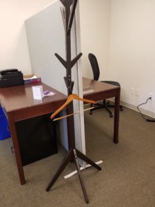 Coat Rack and Ian’s Desk